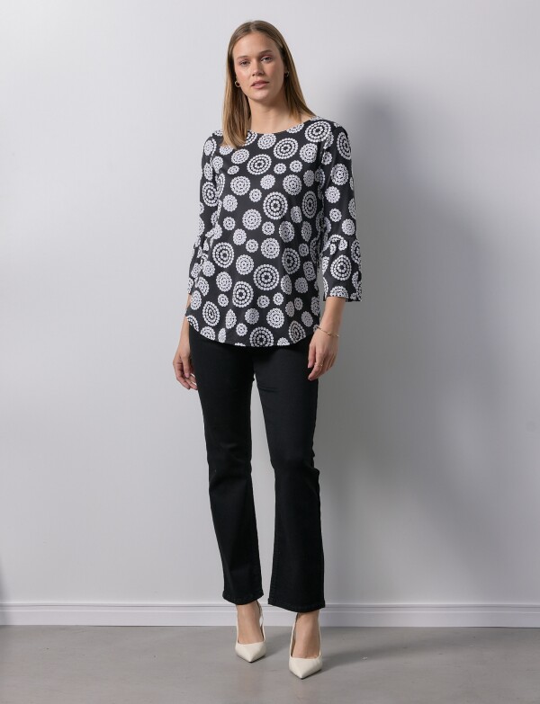 Blusa Printed NEGRO/BLANCO