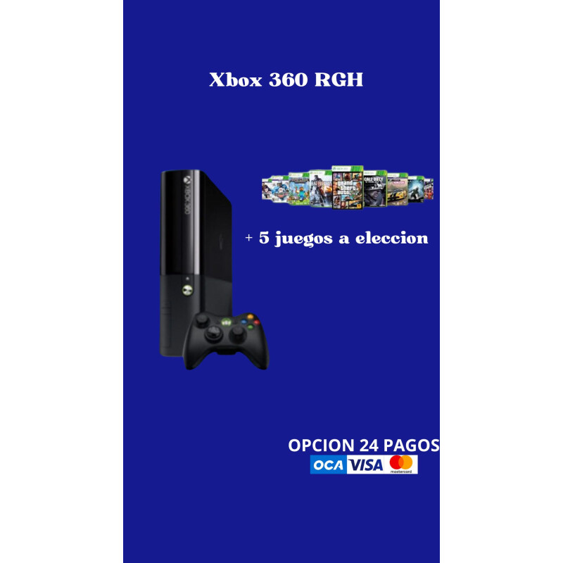 CONSOLA Xbox 360 RGH + 5 juegos a eleccion CONSOLA Xbox 360 RGH + 5 juegos a eleccion