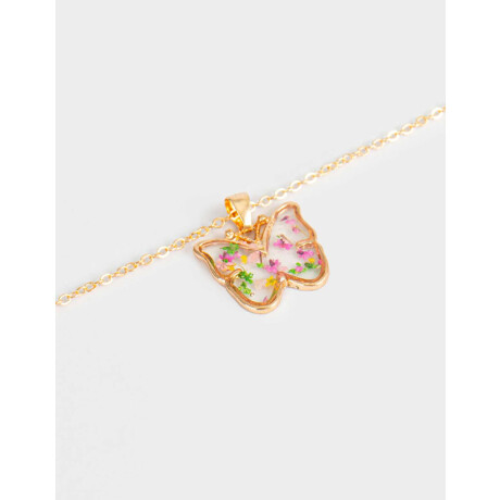 Cadena Corta Con Dije De Mariposa Dorado