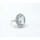 Anillo Oro 18K Blanco Con Aguamarina Central Y Brillantes Anillo Oro 18K Blanco Con Aguamarina Central Y Brillantes