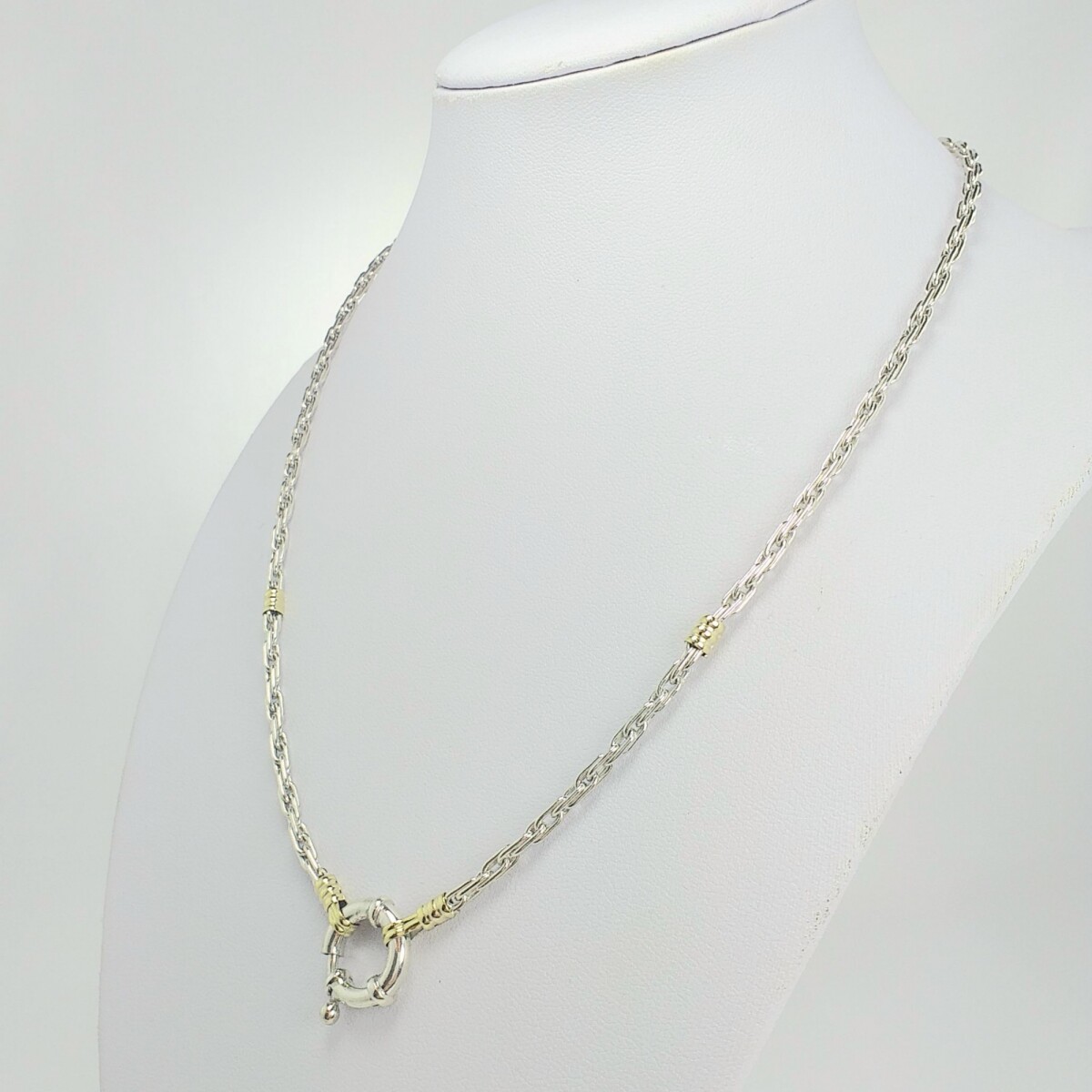 Gargantilla de plata 925 con detalles de doublé en oro 18ktes, 45 cm. 