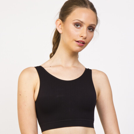 TOP DEEP BACK RIB negro