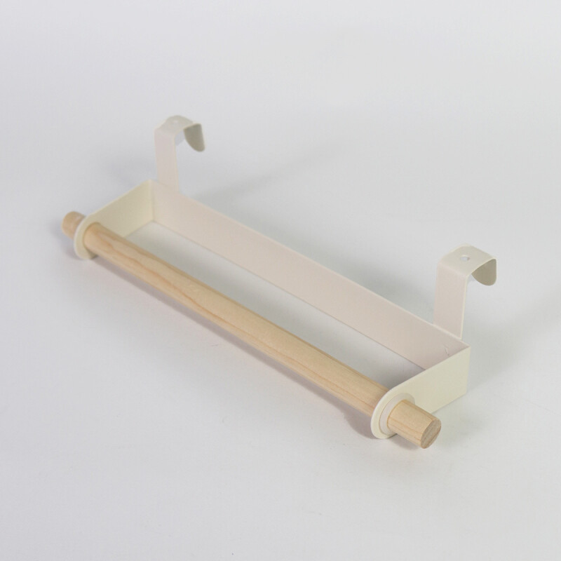 ORGANIZADOR METAL BLANCO/MADERA P/TOALLA 24X6.5CM Unica