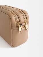 Bolso Bandolera Con Cierre Doble taupe