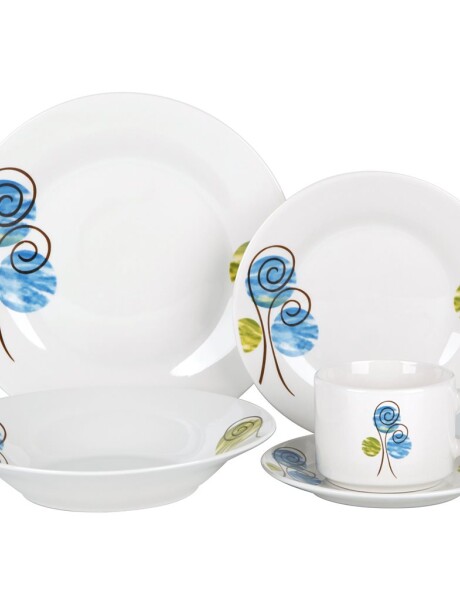 JUEGO DE VAJILLA PORCELANA 20 PZAS CIRCULOS JUEGO DE VAJILLA PORCELANA 20 PZAS CIRCULOS