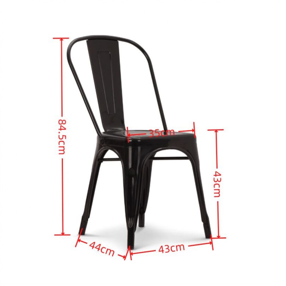Silla asiento de Madera Tolix Negro