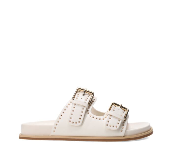 Sandalia TIVOX con hebilla y tachas Offwhite