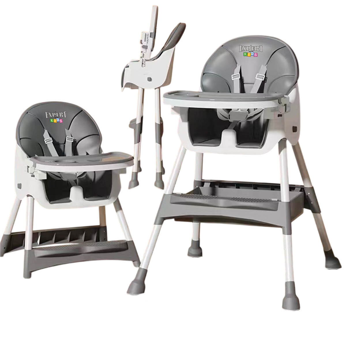 Silla De Comer Para Bebé Multiuso 2en1 Sillita Niños - Gris 