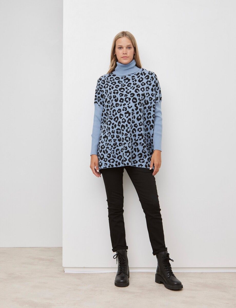 Polera Oversized - Celeste/multi 