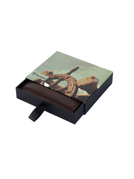 Billetera Cuero Nobuk con Vista Marrón