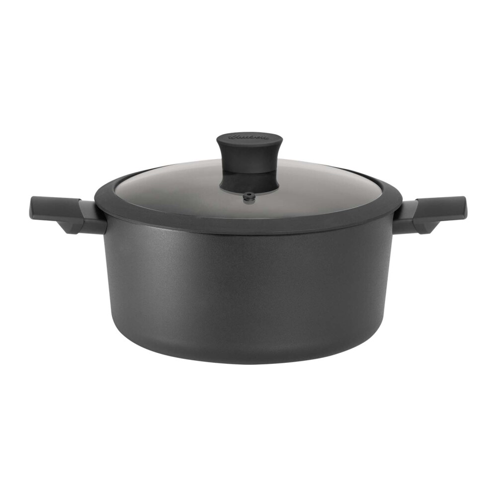 CACEROLA C/ANTIADHERENTE ALUMINIO NEGRO Y TAPA, NEGRO