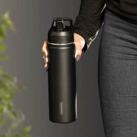 Botella térmica 650ml c/ sorbete negra -TRAMONTINA TF6784