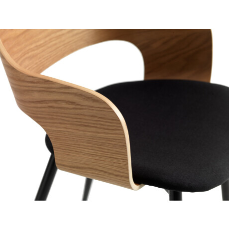 Silla De Comedor Hvidovre Tela Negro/Roble