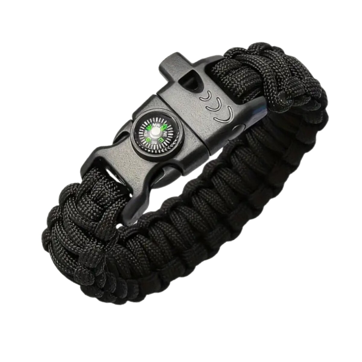 Pulsera de supervivencia 3 en 1 - Negro 
