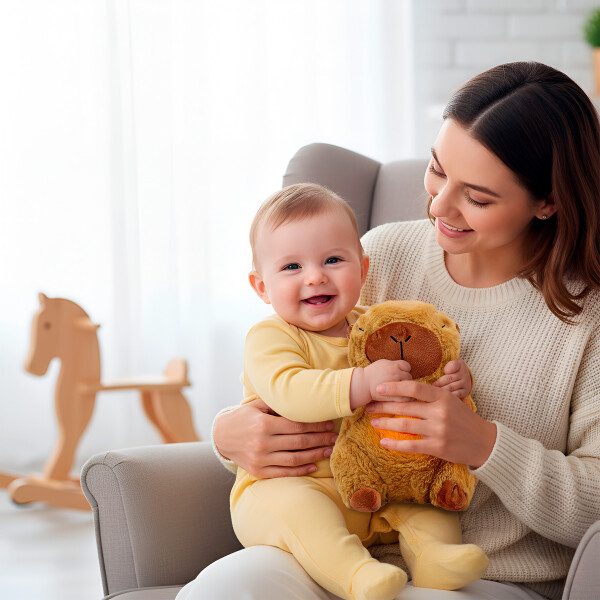 Peluche Tranquiliza Capibara Respira Luz Musica Bebe Perro Diseño Capibara