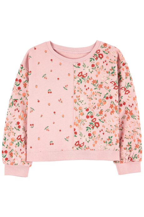 Buzo de algodón, manga larga, diseño floral. Talles 2-5T Sin color
