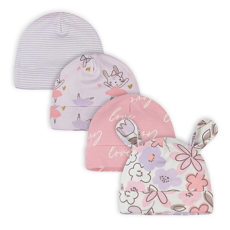 Pack x4 Gorros bunny purple
