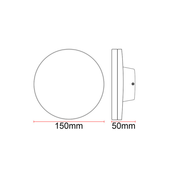 Aplique pared redondo bco 12W cálida IP65 600lm ZU0325