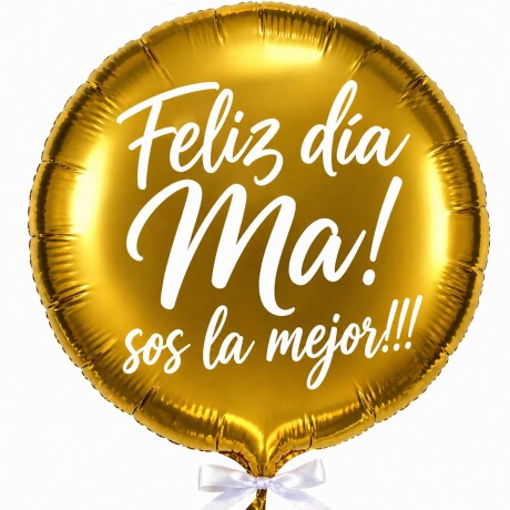 Globo helio con mensaje personalizad redondo dorado
