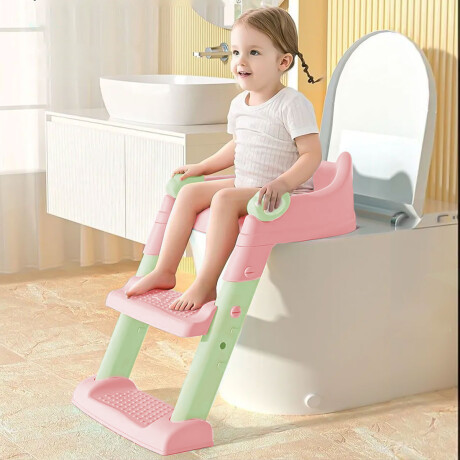 Escalera Asiento Aprendizaje Inodoro Water Baño Niño Rosado