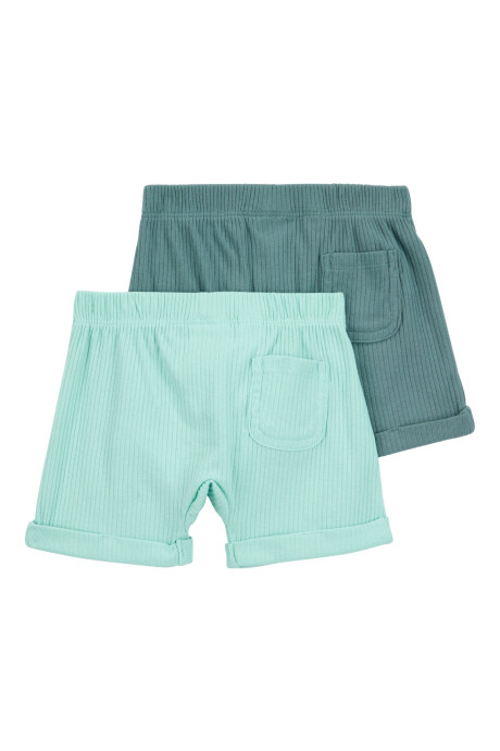 Pack dos shorts de algodón, verdes Sin color