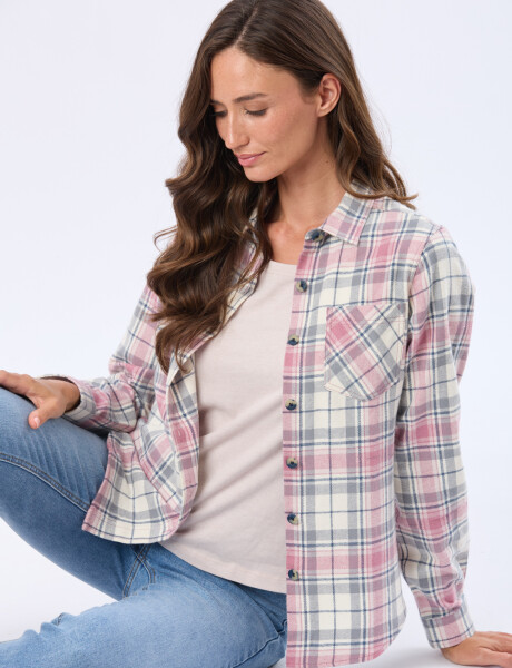 CAMISA VIYELA CUADROS Beige