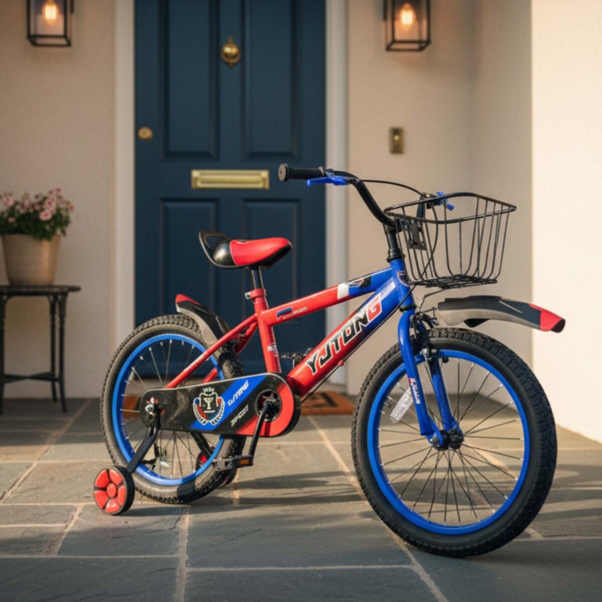 Bicicleta Infantil Yjtong R18 Canasto Parrilla Guardabarros - Rojo 1 