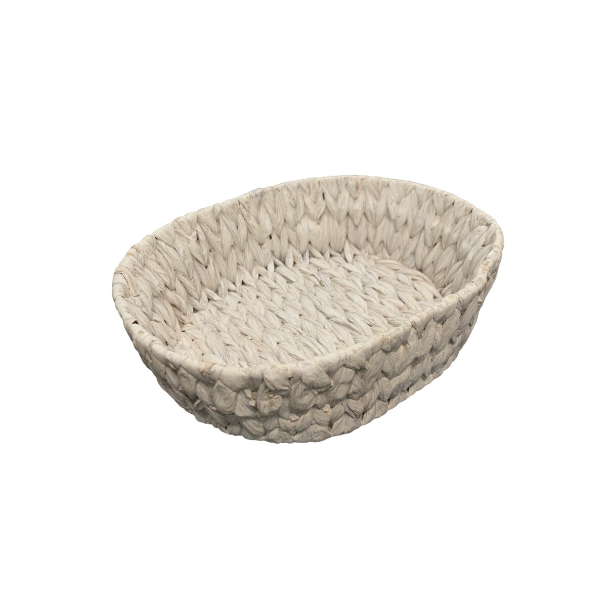 PANERA OVAL 29X24X8CM JACINTO DE AGUA BLANCO 