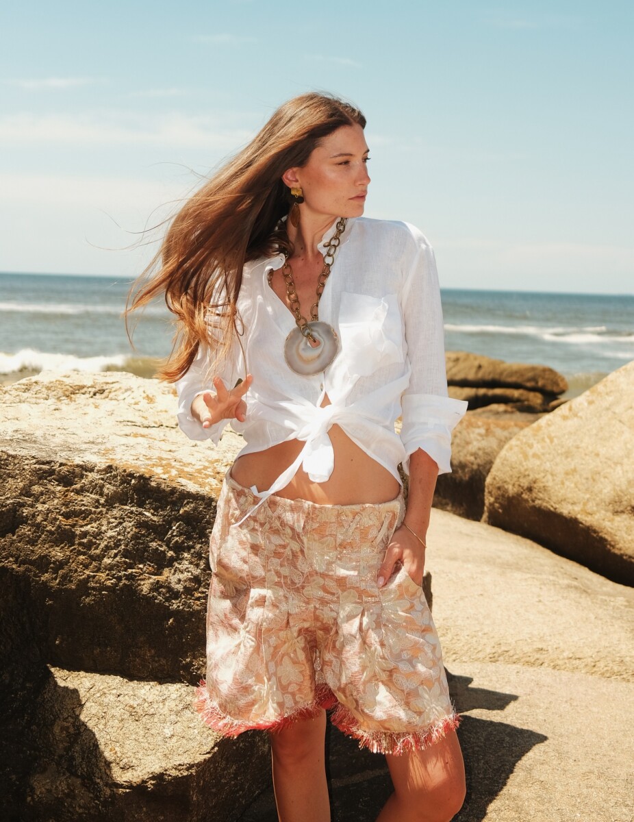 Cross Short Brocato - Rosa 