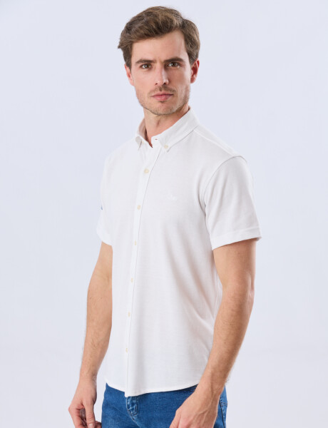 CAMISA LISA PIQUÉ Blanco