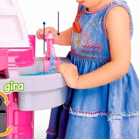 Cocinita infantil rosa completa con accesorios 001