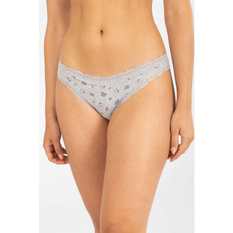 Bikini flower stripe Gris