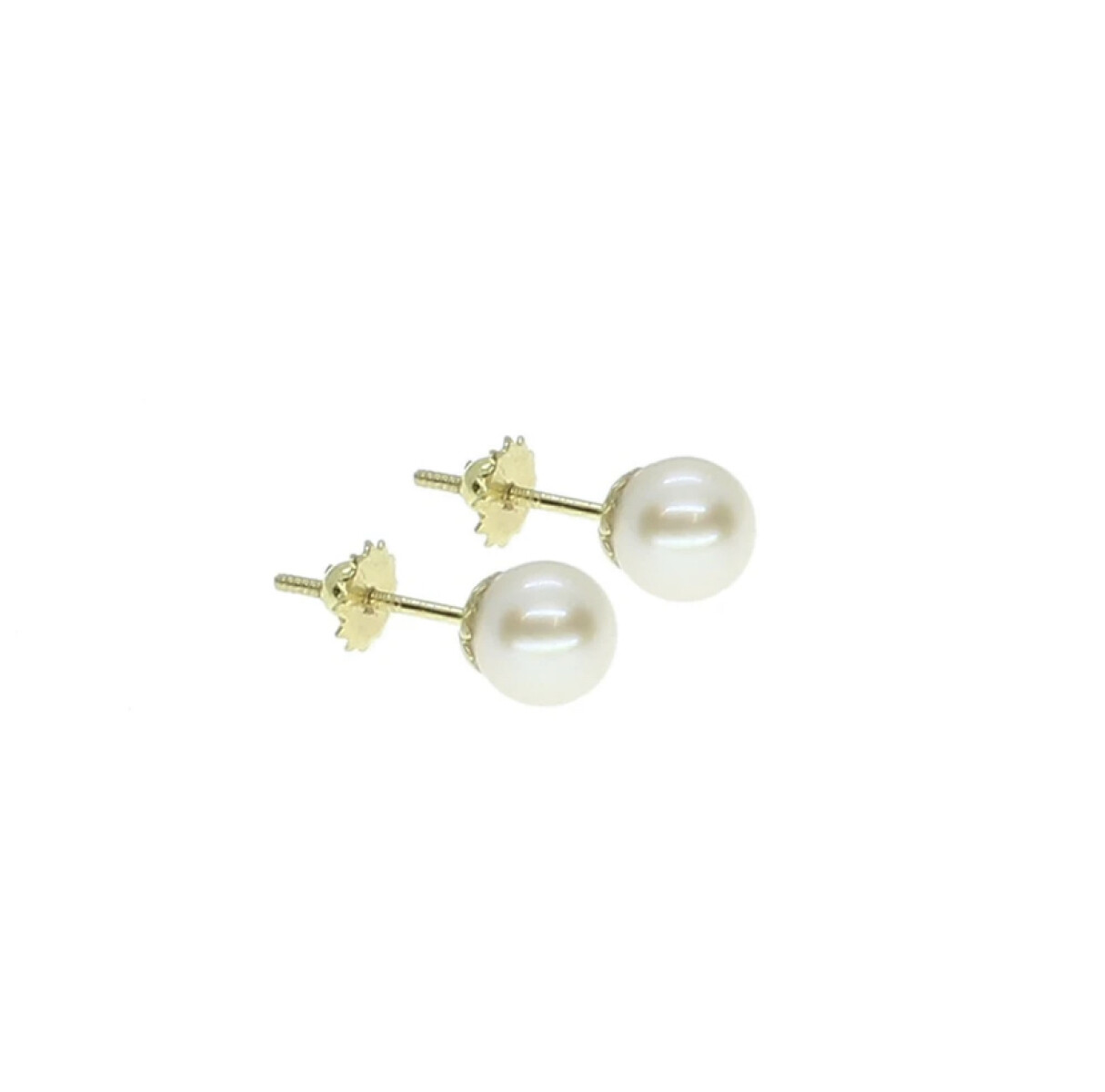 Caravana de oro 18k con perlas de cultivo de 6,75mm. Un clásico imperdible 