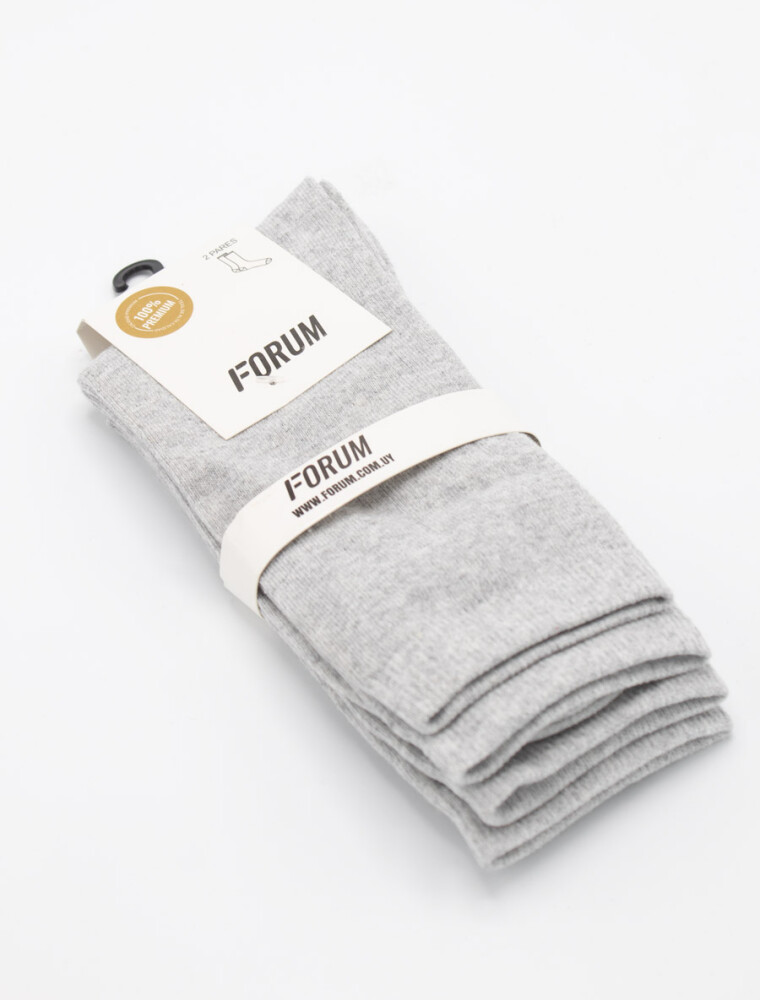 Media Casual Square Pack x 2 Pares Gris Claro