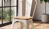 Silla Tolix Pack 4 unidades Metálica Asiento En Madera Blanco