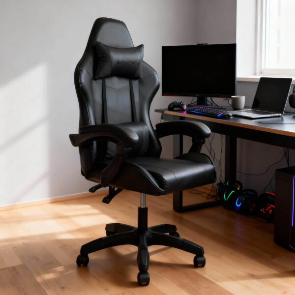 Silla Gamer Ergonomica Escritorio Reclinable Soporta 200kg Imback Negro Silla Gamer Ergonomica Escritorio Reclinable Soporta 200kg Imback Negro