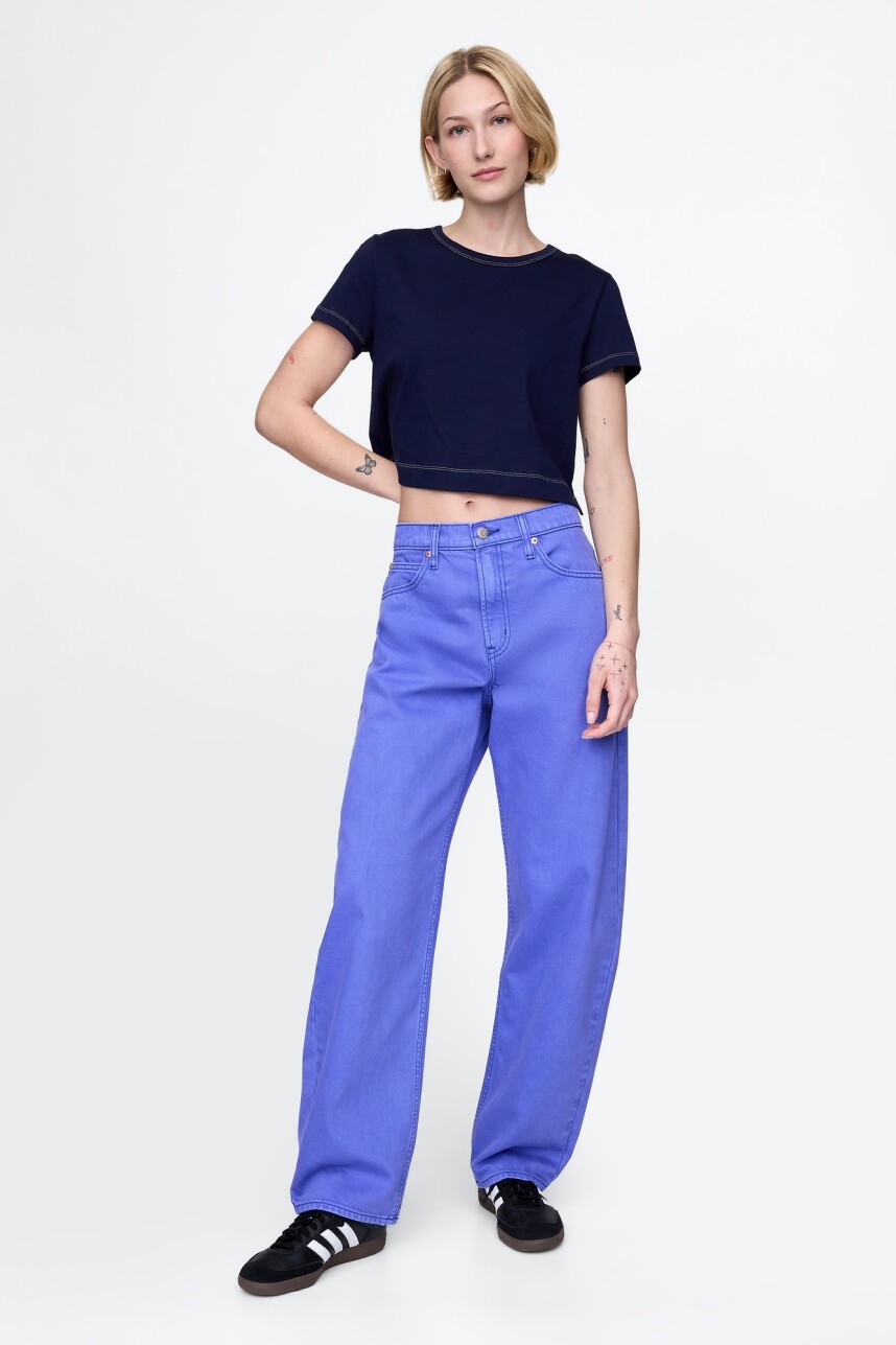Jean Barrel Tiro Alto Mujer Dazzling Blue 183949Tc