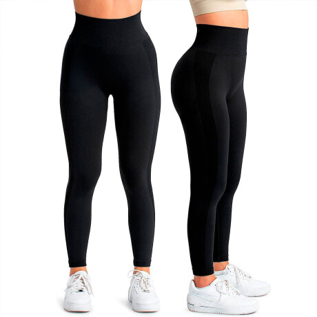 Calza Deportiva Push Up X2 Leggins Levanta Glúteos Negro Rosa