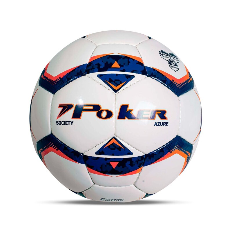 Poker Pelota Futbol Society 32 Gomos Marino-naranja