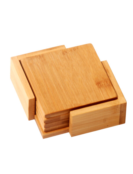 SET 4 POSAVASOS MADERA BAMBOO 10x10x1CM NATURAL SET 4 POSAVASOS MADERA BAMBOO 10x10x1CM NATURAL
