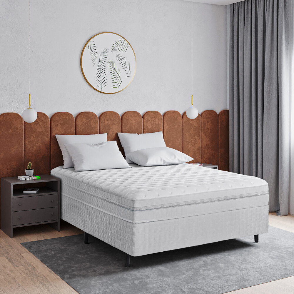 SOMMIER PLAZA Y MEDIA BASE CAMA COLCHÓN DE ESPUMA Y RESORTE POCKET SOMMIER PLAZA Y MEDIA BASE CAMA COLCHÓN DE ESPUMA Y RESORTE POCKET