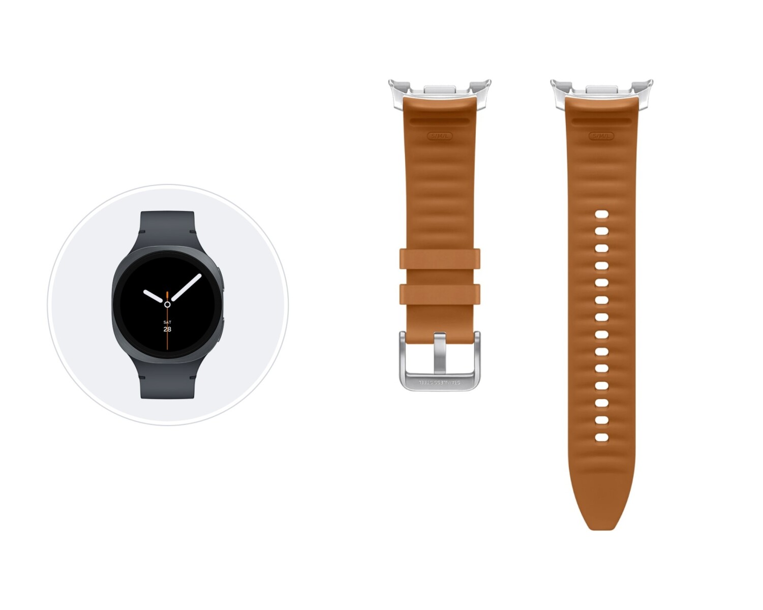 Correa Samsung Hybrid Band (S/M/L) para Galaxy Watch8 - Camel 