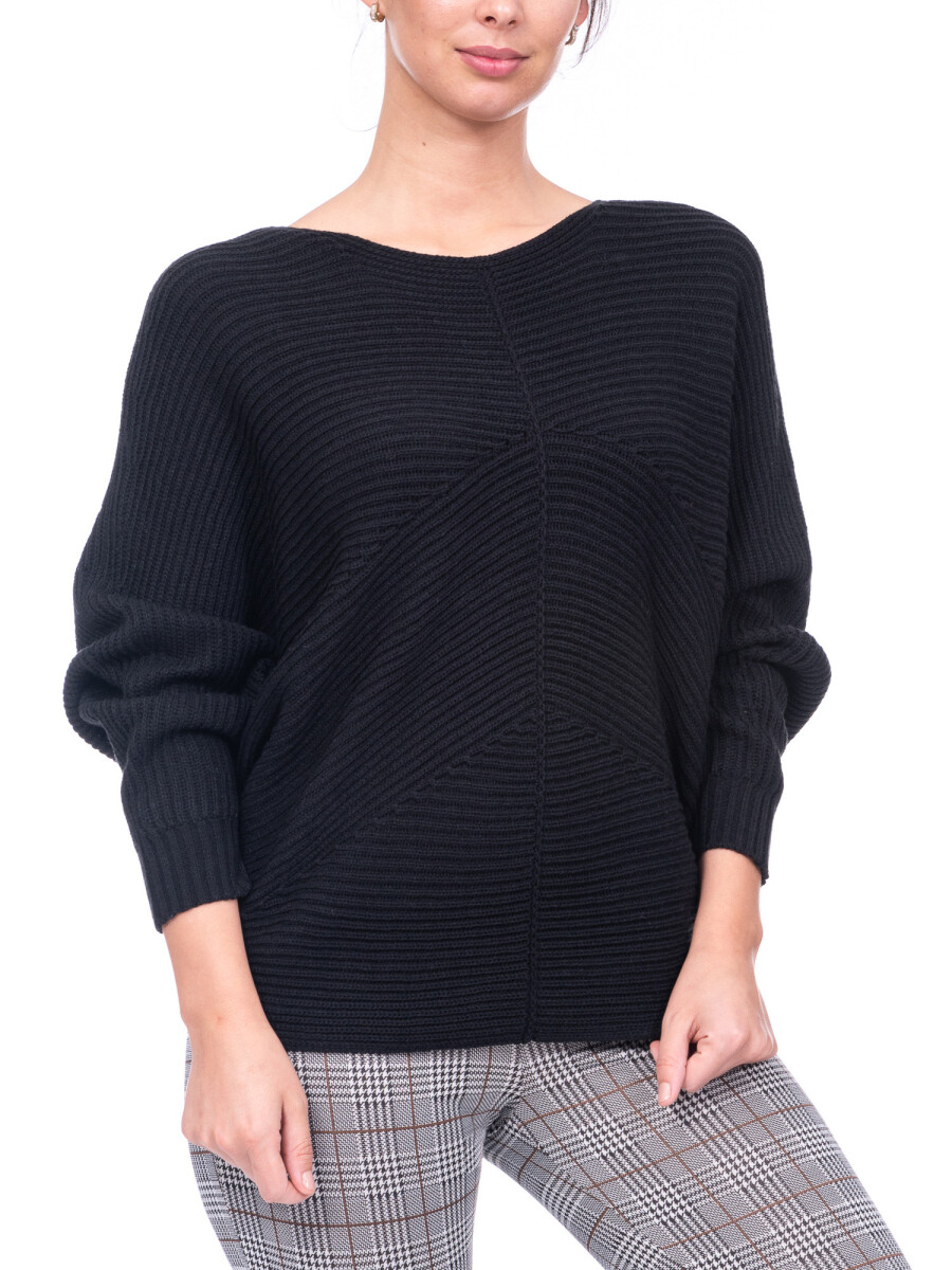 sweater acanalado - negro 