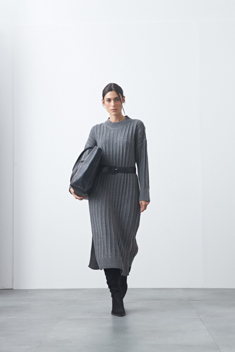 VESTIDO SIMEON Gris Osc Melange