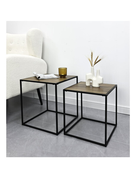 SET 2 MESAS AUX 37X37X40.5/33X33X35.5CM MADERA SET 2 MESAS AUX 37X37X40.5/33X33X35.5CM MADERA