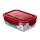 Pote hermético de vidrio rectangular 550 ml ROJO