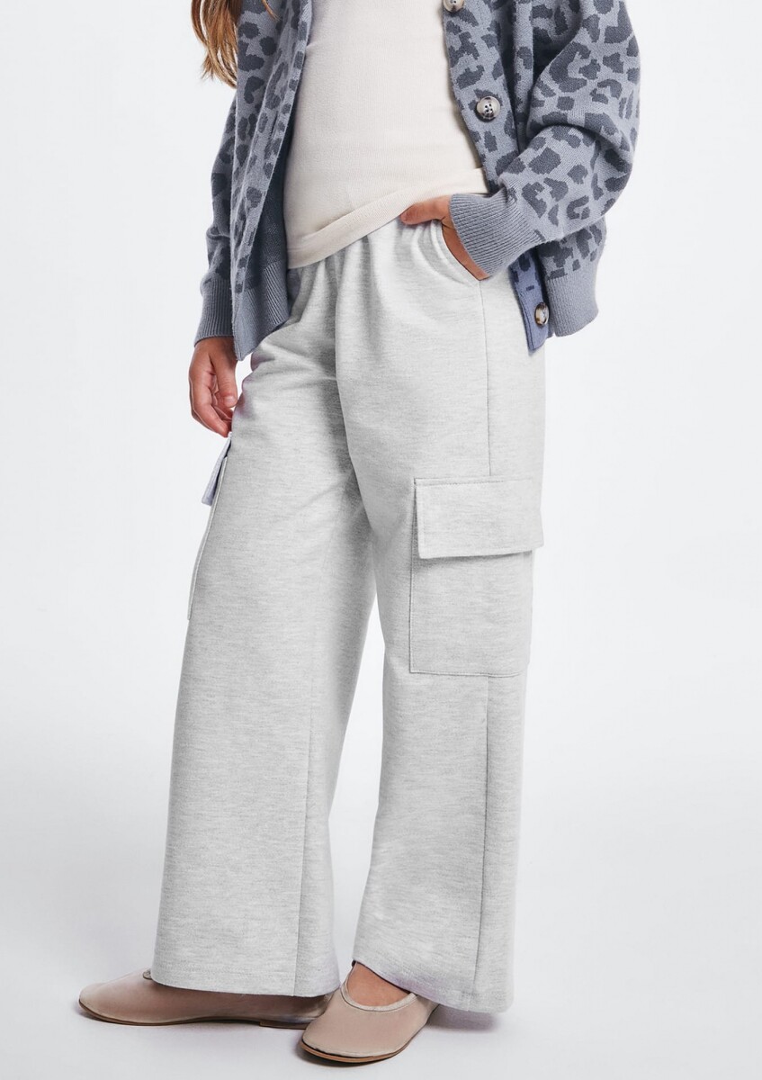 PANTALÓN INFANTIL CON CINTURA ELASTIZADA - GRIS 