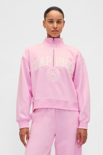 Buzo Deportivo Logo Gap Medio Cierre Mujer Primrose Pink