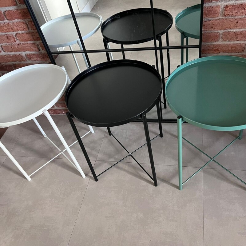 YW01 Mesa Auxiliar Con Bandeja 42x42x52 Cm- Negra
