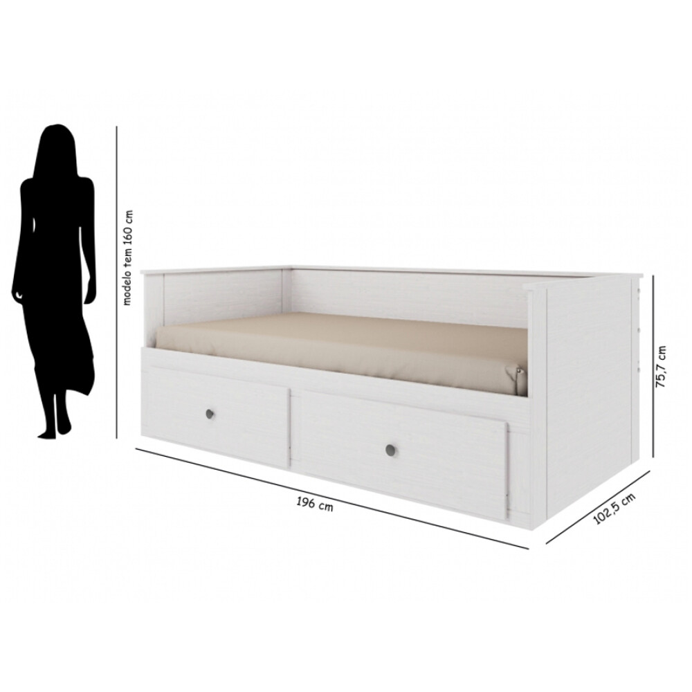 Cama Palino 1 Plaza / auxiliar - Funcional Blanco